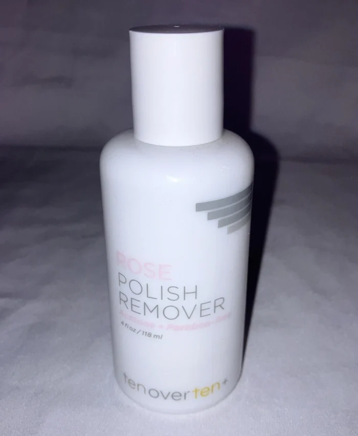 TenOverTen Rose Nail Polish Remover – 4 fl oz acetone-free, paraben-free formula in sleek bottle